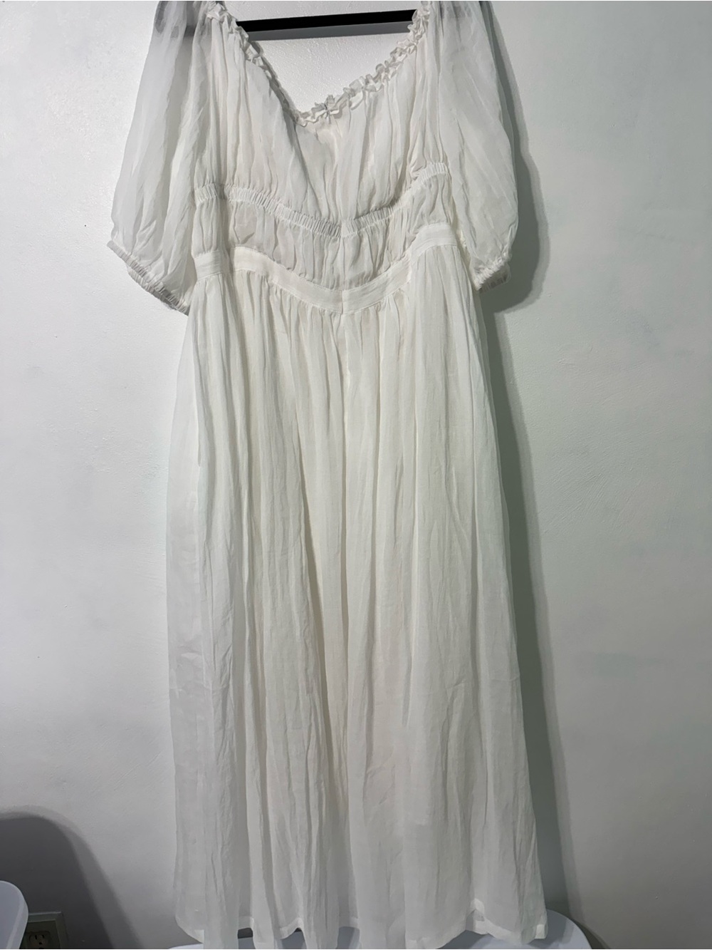 Osmanthus 01 Maxi Linen Romantic Off-Shoulder White Dress New with Tags - Picture 11 of 15
